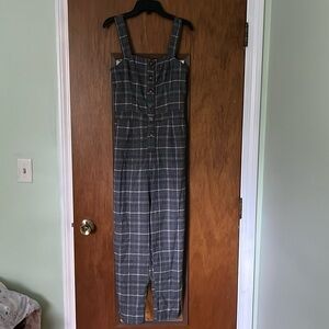 Hollister Gray plaid fall jumpsuit . Smoke free home.